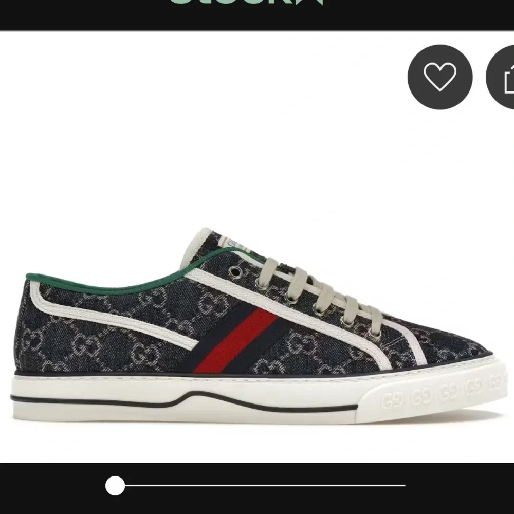 Men's Size 16 New Never Worn gucci 1977 Sneaker Navy with Gucci Details